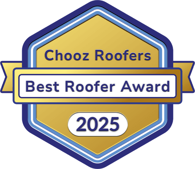 Icon of a painter's tool kit inside a hexagon badge, representing an online platform to find local Roofers Contractors