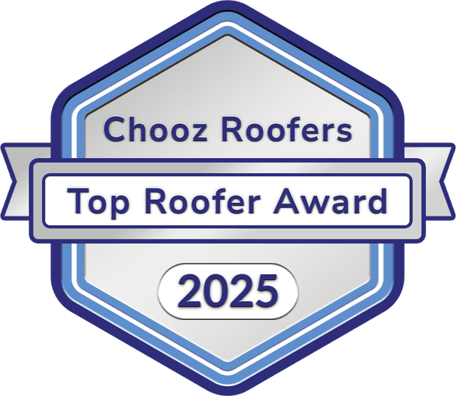 Icon of a painter's tool kit inside a hexagon badge, representing an online platform to find local Roofers Contractors